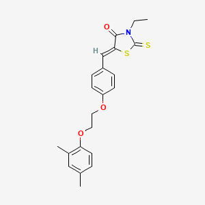 molecular formula C22H23NO3S2 B5909038 5-{4-[2-(2,4-dimethylphenoxy)ethoxy]benzylidene}-3-ethyl-2-thioxo-1,3-thiazolidin-4-one 