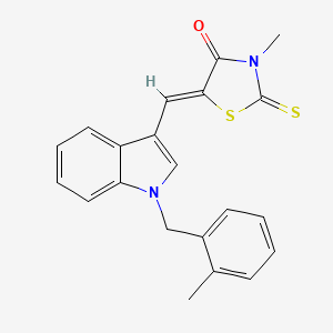 molecular formula C21H18N2OS2 B5909053 3-methyl-5-{[1-(2-methylbenzyl)-1H-indol-3-yl]methylene}-2-thioxo-1,3-thiazolidin-4-one 
