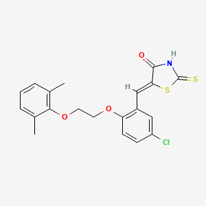 molecular formula C20H18ClNO3S2 B5909070 5-{5-chloro-2-[2-(2,6-dimethylphenoxy)ethoxy]benzylidene}-2-thioxo-1,3-thiazolidin-4-one 