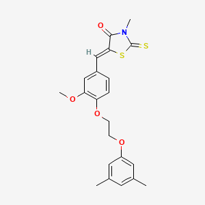 molecular formula C22H23NO4S2 B5909094 5-{4-[2-(3,5-dimethylphenoxy)ethoxy]-3-methoxybenzylidene}-3-methyl-2-thioxo-1,3-thiazolidin-4-one 