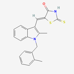 5-{[2-methyl-1-(2-methylbenzyl)-1H-indol-3-yl]methylene}-2-thioxo-1,3-thiazolidin-4-one