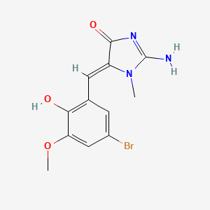 molecular formula C12H12BrN3O3 B5909130 5-(5-bromo-2-hydroxy-3-methoxybenzylidene)-2-imino-1-methyl-4-imidazolidinone 