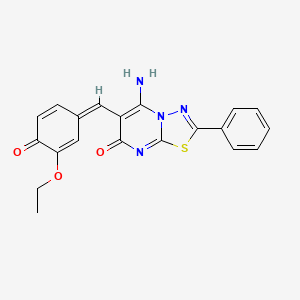 6-(3-ethoxy-4-hydroxybenzylidene)-5-imino-2-phenyl-5,6-dihydro-7H-[1,3,4]thiadiazolo[3,2-a]pyrimidin-7-one