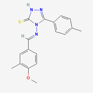 molecular formula C18H18N4OS B5909135 4-[(4-methoxy-3-methylbenzylidene)amino]-5-(4-methylphenyl)-4H-1,2,4-triazole-3-thiol 