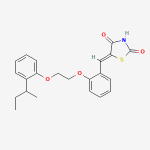 molecular formula C22H23NO4S B5909155 5-{2-[2-(2-sec-butylphenoxy)ethoxy]benzylidene}-1,3-thiazolidine-2,4-dione 
