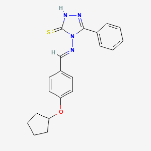 molecular formula C20H20N4OS B5909163 4-{[4-(cyclopentyloxy)benzylidene]amino}-5-phenyl-4H-1,2,4-triazole-3-thiol 