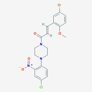 1-[3-(5-bromo-2-methoxyphenyl)acryloyl]-4-(4-chloro-2-nitrophenyl)piperazine