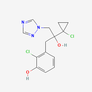 molecular formula C14H15Cl2N3O2 B590918 2-Chloro-3-[2-(1-chlorocyclopropyl)-2-hydroxy-3-(1,2,4-triazol-1-yl)propyl]phenol CAS No. 856045-93-7