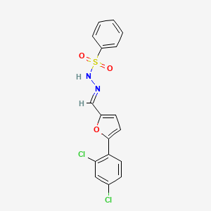 molecular formula C17H12Cl2N2O3S B5909232 N'-{[5-(2,4-dichlorophenyl)-2-furyl]methylene}benzenesulfonohydrazide 