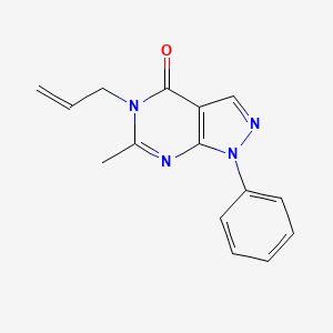 molecular formula C15H14N4O B5909268 5-allyl-6-methyl-1-phenyl-1,5-dihydro-4H-pyrazolo[3,4-d]pyrimidin-4-one 