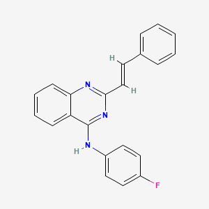 N-(4-fluorophenyl)-2-(2-phenylvinyl)-4-quinazolinamine