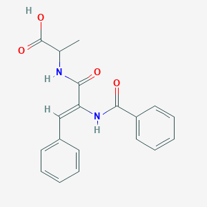 molecular formula C19H18N2O4 B5909312 N-[2-(benzoylamino)-3-phenylacryloyl]alanine 