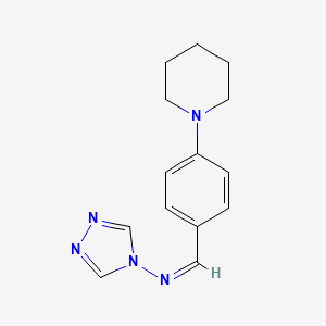 molecular formula C14H17N5 B5909382 N-[4-(1-piperidinyl)benzylidene]-4H-1,2,4-triazol-4-amine 