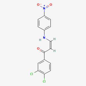 molecular formula C15H10Cl2N2O3 B5909394 1-(3,4-dichlorophenyl)-3-[(4-nitrophenyl)amino]-2-propen-1-one 