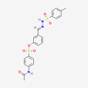 molecular formula C22H21N3O6S2 B5909399 3-{2-[(4-methylphenyl)sulfonyl]carbonohydrazonoyl}phenyl 4-(acetylamino)benzenesulfonate 