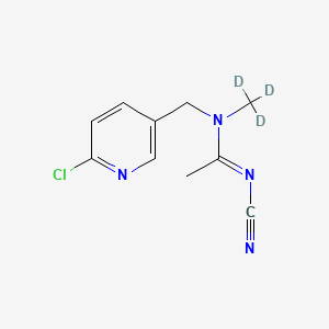 molecular formula C10H11ClN4 B590940 N-[(6-chloropyridin-3-yl)methyl]-N'-cyano-N-(trideuteriomethyl)ethanimidamide CAS No. 1353869-35-8