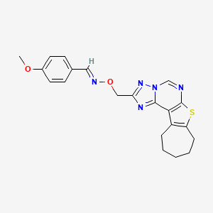 molecular formula C21H21N5O2S B5909418 4-methoxybenzaldehyde O-(9,10,11,12-tetrahydro-8H-cyclohepta[4,5]thieno[3,2-e][1,2,4]triazolo[1,5-c]pyrimidin-2-ylmethyl)oxime 
