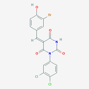 molecular formula C17H9BrCl2N2O4 B5909442 5-(3-bromo-4-hydroxybenzylidene)-1-(3,4-dichlorophenyl)-2,4,6(1H,3H,5H)-pyrimidinetrione 