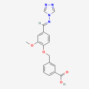 molecular formula C18H16N4O4 B5909452 3-({2-methoxy-4-[(4H-1,2,4-triazol-4-ylimino)methyl]phenoxy}methyl)benzoic acid 