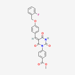 molecular formula C26H19FN2O6 B5909460 methyl 4-[5-{4-[(2-fluorobenzyl)oxy]benzylidene}-2,4,6-trioxotetrahydro-1(2H)-pyrimidinyl]benzoate 