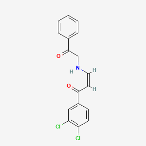 molecular formula C17H13Cl2NO2 B5909482 1-(3,4-dichlorophenyl)-3-[(2-oxo-2-phenylethyl)amino]-2-propen-1-one 