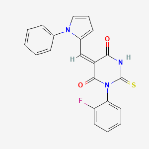 molecular formula C21H14FN3O2S B5909500 1-(2-fluorophenyl)-5-[(1-phenyl-1H-pyrrol-2-yl)methylene]-2-thioxodihydro-4,6(1H,5H)-pyrimidinedione 