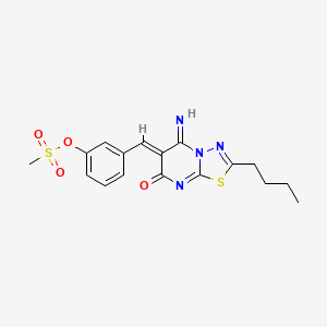 molecular formula C17H18N4O4S2 B5909527 3-[(2-butyl-5-imino-7-oxo-5H-[1,3,4]thiadiazolo[3,2-a]pyrimidin-6(7H)-ylidene)methyl]phenyl methanesulfonate 