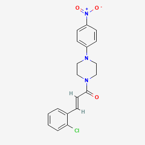 molecular formula C19H18ClN3O3 B5909529 1-[3-(2-chlorophenyl)acryloyl]-4-(4-nitrophenyl)piperazine 