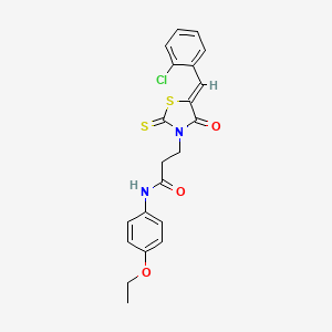 molecular formula C21H19ClN2O3S2 B5909534 3-[5-(2-chlorobenzylidene)-4-oxo-2-thioxo-1,3-thiazolidin-3-yl]-N-(4-ethoxyphenyl)propanamide 