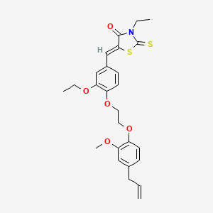 molecular formula C26H29NO5S2 B5909541 5-{4-[2-(4-allyl-2-methoxyphenoxy)ethoxy]-3-ethoxybenzylidene}-3-ethyl-2-thioxo-1,3-thiazolidin-4-one 