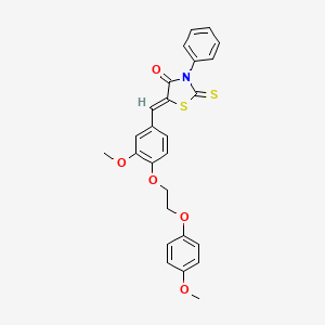 molecular formula C26H23NO5S2 B5909560 5-{3-methoxy-4-[2-(4-methoxyphenoxy)ethoxy]benzylidene}-3-phenyl-2-thioxo-1,3-thiazolidin-4-one 