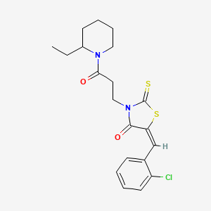 molecular formula C20H23ClN2O2S2 B5909571 5-(2-chlorobenzylidene)-3-[3-(2-ethyl-1-piperidinyl)-3-oxopropyl]-2-thioxo-1,3-thiazolidin-4-one 