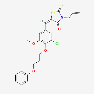 molecular formula C23H22ClNO4S2 B5909572 3-allyl-5-[3-chloro-5-methoxy-4-(3-phenoxypropoxy)benzylidene]-2-thioxo-1,3-thiazolidin-4-one 