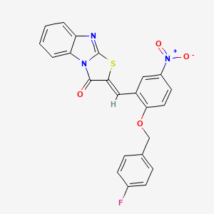 molecular formula C23H14FN3O4S B5909577 2-{2-[(4-fluorobenzyl)oxy]-5-nitrobenzylidene}[1,3]thiazolo[3,2-a]benzimidazol-3(2H)-one 