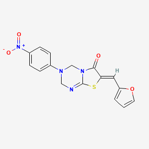 molecular formula C16H12N4O4S B5909598 7-(2-furylmethylene)-3-(4-nitrophenyl)-3,4-dihydro-2H-[1,3]thiazolo[3,2-a][1,3,5]triazin-6(7H)-one 