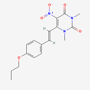 molecular formula C17H19N3O5 B5909609 1,3-dimethyl-5-nitro-6-[2-(4-propoxyphenyl)vinyl]-2,4(1H,3H)-pyrimidinedione 