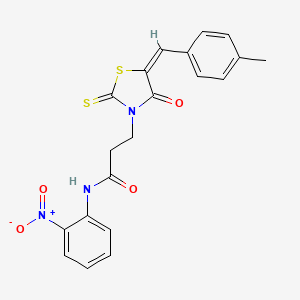 molecular formula C20H17N3O4S2 B5909613 3-[5-(4-methylbenzylidene)-4-oxo-2-thioxo-1,3-thiazolidin-3-yl]-N-(2-nitrophenyl)propanamide 