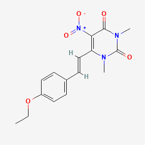 molecular formula C16H17N3O5 B5909614 6-[2-(4-ethoxyphenyl)vinyl]-1,3-dimethyl-5-nitro-2,4(1H,3H)-pyrimidinedione 