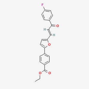 molecular formula C22H17FO4 B5909621 ethyl 4-{5-[3-(4-fluorophenyl)-3-oxo-1-propen-1-yl]-2-furyl}benzoate 