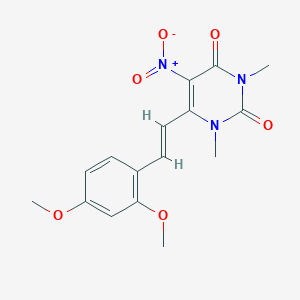 molecular formula C16H17N3O6 B5909624 6-[2-(2,4-dimethoxyphenyl)vinyl]-1,3-dimethyl-5-nitro-2,4(1H,3H)-pyrimidinedione 