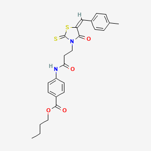 molecular formula C25H26N2O4S2 B5909634 butyl 4-({3-[5-(4-methylbenzylidene)-4-oxo-2-thioxo-1,3-thiazolidin-3-yl]propanoyl}amino)benzoate 