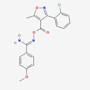 molecular formula C19H16ClN3O4 B5909644 N'-({[3-(2-chlorophenyl)-5-methyl-4-isoxazolyl]carbonyl}oxy)-4-methoxybenzenecarboximidamide 