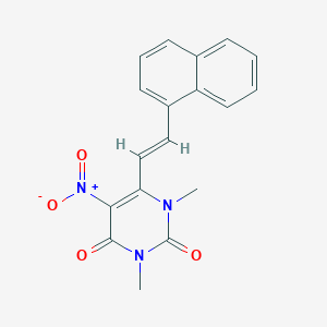 molecular formula C18H15N3O4 B5909651 1,3-dimethyl-6-[2-(1-naphthyl)vinyl]-5-nitro-2,4(1H,3H)-pyrimidinedione 