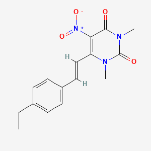 molecular formula C16H17N3O4 B5909659 6-[2-(4-ethylphenyl)vinyl]-1,3-dimethyl-5-nitro-2,4(1H,3H)-pyrimidinedione 