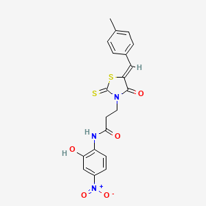 molecular formula C20H17N3O5S2 B5909665 N-(2-hydroxy-4-nitrophenyl)-3-[5-(4-methylbenzylidene)-4-oxo-2-thioxo-1,3-thiazolidin-3-yl]propanamide 