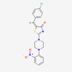 molecular formula C20H17ClN4O3S B5909672 5-(4-chlorobenzylidene)-2-[4-(2-nitrophenyl)-1-piperazinyl]-1,3-thiazol-4(5H)-one 