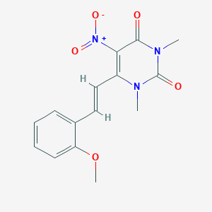 molecular formula C15H15N3O5 B5909682 6-[2-(2-methoxyphenyl)vinyl]-1,3-dimethyl-5-nitro-2,4(1H,3H)-pyrimidinedione 