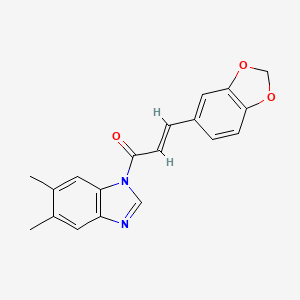 molecular formula C19H16N2O3 B5909690 1-[3-(1,3-benzodioxol-5-yl)acryloyl]-5,6-dimethyl-1H-benzimidazole 