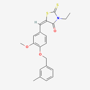 molecular formula C21H21NO3S2 B5909710 3-ethyl-5-{3-methoxy-4-[(3-methylbenzyl)oxy]benzylidene}-2-thioxo-1,3-thiazolidin-4-one CAS No. 6612-54-0