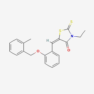 molecular formula C20H19NO2S2 B5909723 3-ethyl-5-{2-[(2-methylbenzyl)oxy]benzylidene}-2-thioxo-1,3-thiazolidin-4-one 